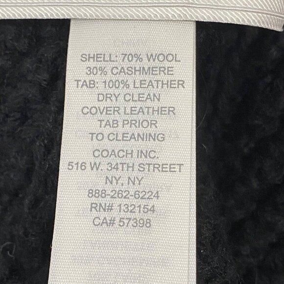 Coach Black Wool & Cashmere chunky Cable Knit fisherman Infinity Scarf neutral - Picture 4 of 10